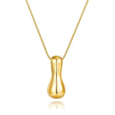 [FCBTOCO] FCBTOCO Initial Necklace for Women，Gold Silver Bubble Balloon Letter Necklace，Dainty Personalized Puffy Chunky Name Necklaces，Trending Jewelry Gift
