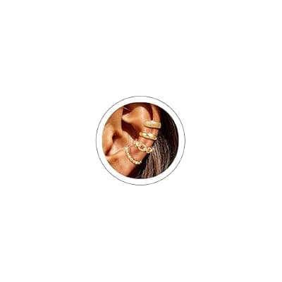 [CTEEGN] CTEEGN 14K Gold/Silver Plated Ear Cuffs Set Dainty Clip Piercing Stack Small Cartilage Hoop Huggie Trendy Tarnish Hypoallergenic Jewelry Gift