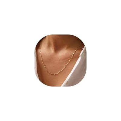 [BAYLAY] BAYLAY Gold Chain Necklace for Women - 18K Gold Plated Necklace Chain Dainty Gold Necklace for Women Gold Chain Gold Necklace Gold Jewelry Gifts Size 16/18/20/22/24/26 Inch