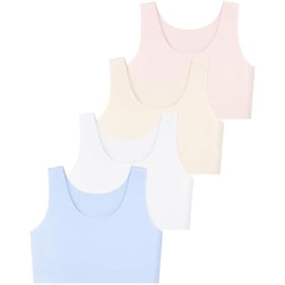 [DRMYDRM] DRMYDRM Training Bras for Girls Soft 6-12 Teen Girls Sports Bra Seamless Bralettes No Pads First Bra Multipack Longline Crop