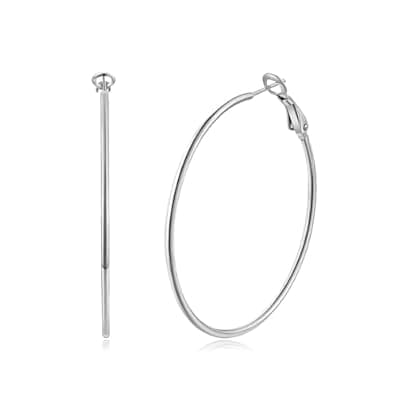 XIUQILAI 14K Gold Plated 925 Sterling Silver Posts large Hoop Earrings for Women, Hypoallergenic Big Hoop Earrings Lightweight Jewelry for Women 30/40/50/60/70MM