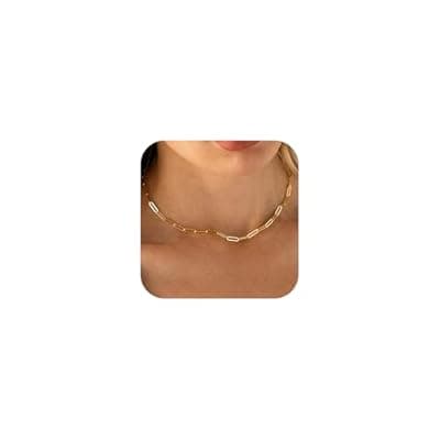 [JNZSSWHJJH] JNZSSWHJJH Gold Chain Necklace for Women - 18K Gold Plated Gold Chain Necklace Layered Herringbone Rope Snake Paperclip Chain Necklaces Dainty Gold Chain Necklace for Women Gold Jewelry Gifts