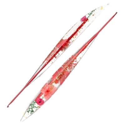 [YOJOB] 2.0mm Crochet Hooks,Ergonomic Crochet Hook with Floral Resin Grips,Stylish and Unique,Crocheting kit for Beginners, Arthritic Hands and Professional