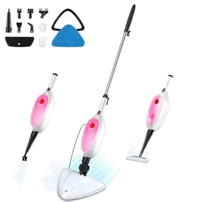 [UTIBIJIR] 10-in-1 Steam Mop & Detachable Handheld Steamer, 20s Fast Heat-Up, 16FT Power Cord, Multi-Purpose Steam Cleaner for Floors/Carpet/Grout/Window/Stove, Streak-Free Deep Home Cleaning