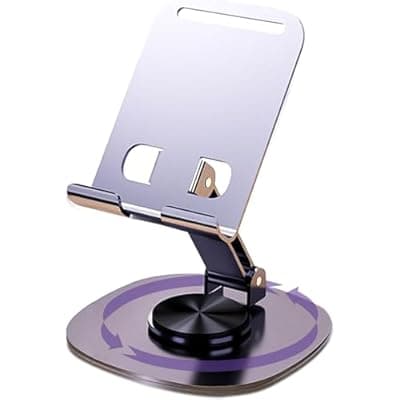 AIQIBAO Portable Cell Phone Stand for Desk，Adjustable Foldable Desktop Phone Holder Anti-Slip 360 Rotating Phone Holders for All Mobile Phones,iPhone,iPad