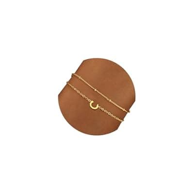 [BAYLAY] BAYLAY Gold Initial Bracelet for Women Trendy Jewelry - 18K Gold Plated Layered Letter Bracelet Dainty Gold Initial Charm Bracelet for Women Jewelry Gifts
