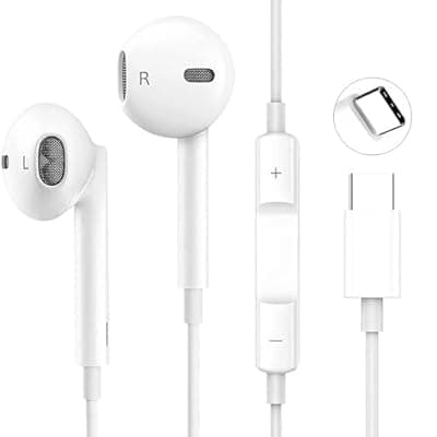[Yrcxtxjy] USB C Headphones for iPhone 17/17 Pro/16/16e/15 Pro Max/Plus, Type C Earbuds Wired Earphones (Microphone & Remote Control) Noise Cancelling for lPad Pro, Galaxy S23/S22/S21/Ultra Note10/20, Pixel