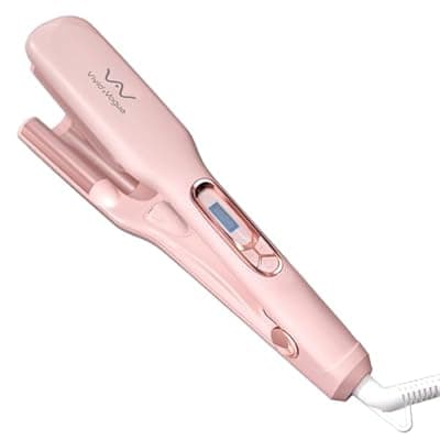 [JINRI] VAV Hair Brush, Hair Iron, Pumped-Up Volume, Adjustable Temp, 360 ° Tail Rotation, Lasting Volume, for Short Or Thin Hair, Dual Voltage (100-240V), Volumizing Hair Iron, Pink, 1.38 inch