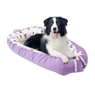 [MOLACHI] Dog Beds Crate Pad for Medium Dogs, Reversible Ultra Soft Beds, Washable Cover, Comfy Kennel Pad for Dogs Cozy Sleeping Mat, 36inch, Purple