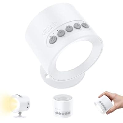 [VanSmaGo] Wall Mounted Light White Noise Sound Machine for Noise Canceling- 30 Soothing Sounds, Motion Sensor & Timers, Sleep Baby Soother, Night Light, 2200mAh Rechargeable Wall Sconce Lamp for Bedroom Nursery