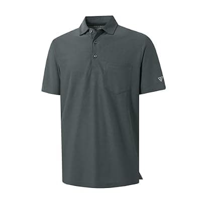 [M MAELREG] M MAELREG Golf Shirts for Men Heather Pocket Lightweight Moisture Wicking Cllared Stretch Mens Polo Shirts Short Sleeve