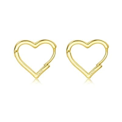 [DHZJTSL] DHZJTSL 925 Sterling Silver 1.6CM Heart Hoop Earrings for Women Girls, with 925 Sterling Silver Posts, Sweet Love Heart Shaped Earrings