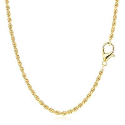 [BAYLAY] BAYLAY Gold Chain Necklace for Women - 18K Gold Plated Necklace Chain Dainty Gold Necklace for Women Gold Chain Gold Necklace Gold Jewelry Gifts Size 16/18/20/22/24/26 Inch