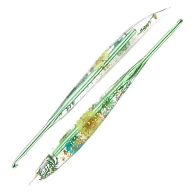 [YOJOB] 4.0mm Crochet Hooks,Ergonomic Crochet Hook with Floral Resin Grips,Stylish and Unique,Crocheting kit for Beginners, Arthritic Hands and Professional