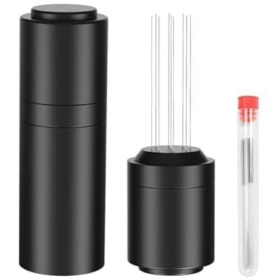 [TIVERAIN] TIVERAIN WDT Espresso Distribution Tools Espresso Stirrer Tool WDT Coffee Distributor for Barista Espresso Machine Accessories 9*0.35mm Espresso Grounds Stirrer with Extra 9 Replaceable Needles,Black