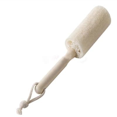 [REVGOZU] Revgozu 4 "Natural Agricultural Loofah with Wooden Stick for Washing Tea Cups, Cleaning Kitchen Stoves. Exfoliating Body Sponge Scrub Skin Care in Tub Spa Shower. Natural Products, No Additive