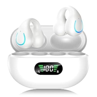 [Boytond] AI Language Translator Earbuds, Clip-On Open Ear Real-Time Translation Device, 174 Languages Simultaneous Interpretation, No Subscription, Audifonos Traductores for Travel & Business,Ivory White
