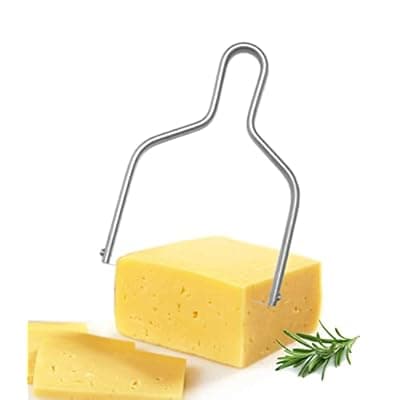 [HIFFION] Cheese Slicer & Cheese Cutter Stainless Steel Cheese Slicers with Wire | Cheese Cutter Wire & Butter Slicer