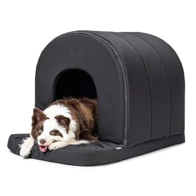 [PELZIN] PELZIN Orthopedic Dog House - Outdoor Waterproof Dog Shelter w/Porch - Indoor Pet House w/Egg-Crate Foam - Cooling - Machine Washable - Ideal for Large Breeds & Fits 36-Inch Crate - 35"x22"