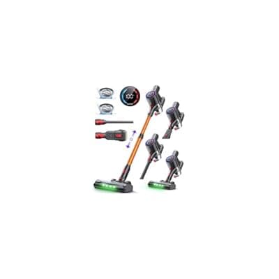 [Zynet] Zynet Cordless Vacuum Cleaner, 500W/45KPA/40Mins Lightweight Stick Vacuum for Home, LED Display and Green Headlights, 6-Stages Filtration, Self-Standing Vacuum for Hard Floor, Carpet