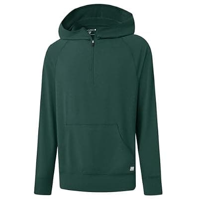 [M MAELREG] M MAELREG Hoodies For Men Long Sleeve Kangaroo Pocket Lightweight Heather Golf Quarter Zip Mens Sweatshirts Hoodies Pullover