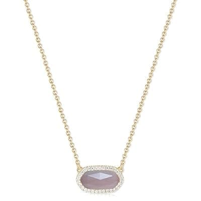 [Tinkbush] Tinkbush Pendant Necklace for Women,14K Gold-Plated Natural Gemstone, 15" with 2.6" Extender,Gift Box Velvet Pouch,Christmas Birthday Party Gift For Women