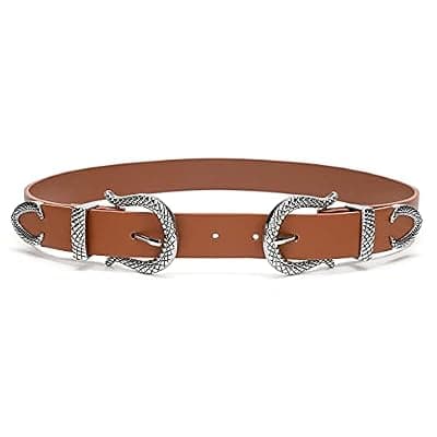 [Tanpie] Tanpie Women Vintage Belts Ladies Western Design Black Waist Belt for Jeans Pants Dress