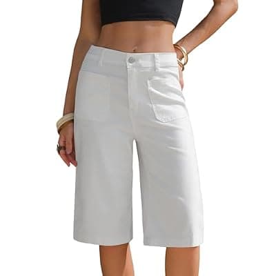 [EXLURA] EXLURA Women Baggy Jeans Jorts Wide Leg Y2K Denim Bermuda Shorts 2026 Summer Trendy Knee Length Hot Short Streetwear Outfits