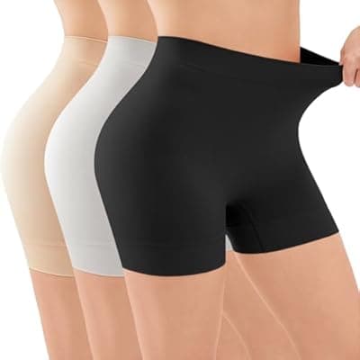 [YADIFEN] YADIFEN 3 Pack Slip Shorts for Women Under Dress, Anti Chafing Underwear Seamless Shaping Boyshort Panties Comfy Shorts