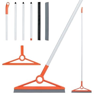 [MAVRIZ] MAVRIZ Air Broom with Removable Rubber Strip and Broom Bristle, Squeegee Broom for Indoor Cleaning, Multifunctional Floor Squeegee for Dust, Hair, Liquids