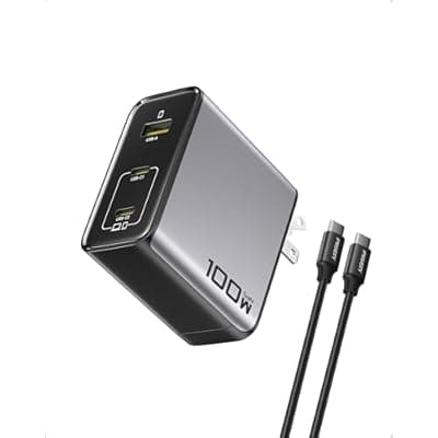 [PISEN] PISEN 100W USB C Charger - 3-Port 100W GaN USB C Charging Block Fast Charging, 100Watt Charging Block with 6FT Type C Cable, 100Watt Wall Charger for MacBook, iPad, iPhone, Samsung, Google Pixelbook
