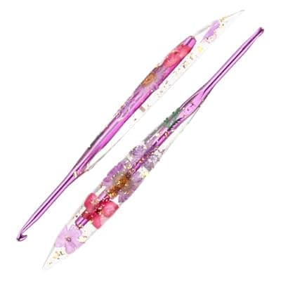 [YOJOB] 4.5mm Crochet Hooks,Ergonomic Crochet Hook with Floral Resin Grips,Stylish and Unique,Crocheting kit for Beginners, Arthritic Hands and Professional