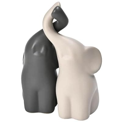 [Boobezeen] Boobezeen Elephant Statues Home Decor Small Figurines Home Ceramic Decor Sisterhood Elephant Ornament for Living Room House Shelf Table Vanity Entryway DéCor