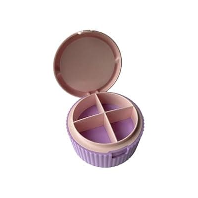 [NifengJieyi] Pill Organizer, Weekly Pill Organizer, Pill Storage with Foldable Water Cup，Daily Medicine Dispenser Box, Multifunctional Portable Travel Organizer for Supplements, 3.4x3.4x1.8inches