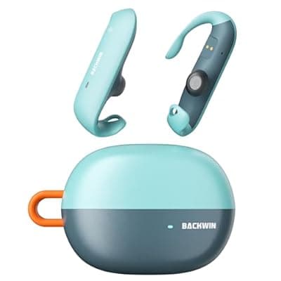 [ATHONGL] ATHONGL Wireless Earbuds,Bluetooth 5.4 100H Playtime Headphone with Mic,Stereo Sound,Easy Button Controls,Ultra-Comfort Snug Fit Sports Ear Buds for Sports Meeting Running Workout Gym (Cyan)