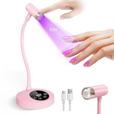 [krofaue] krofaue 12W UV Nail Lamp - Professional Auto-Sensing Nail Dryer with 4 Timers, Touch Buttons Rechargeable UV Light for Gel Nails Polish for Home DIY Manicure