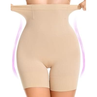 [SIMIYA] SIMIYA Shapewear Tummy Control Shorts for Women, 5-IN-1 Body Shaper High Waisted Girdle Boyshort Slip Short for Under Dresses