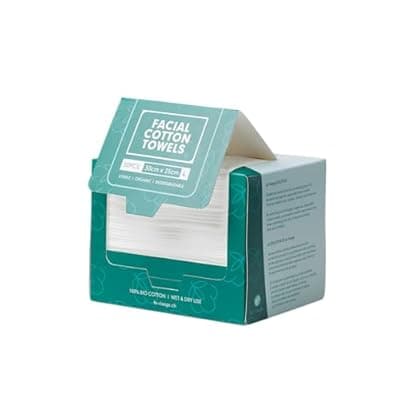 [Le Visage] Le Visage 100% Cotton Facial Towels, Oeko-TEX Certified, 50 Pieces, Sterile and Biodegradable, Anti-Acne, Disposable Make-Up Remover Wipes, Ultra Soft, Organic