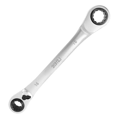 [DSBYKJ] DSBYKJ 4-in-1 Reversible Ratchet Wrench Set, Chrome Vanadium Steel, 72-Point, Short Length, Silver (16.17.18.19)