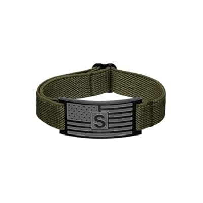 [C-leen] C-leen Easter Basket Stuffers for Boys - American Flag Initial Bracelet, Stainless Steel Letter Bracelet Teen Boy Gifts Dainty Initial Bracelets Easter Gifts for Son Grandson Boyfriend Husband