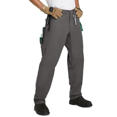[SKPRO] SKPRO Men's Work Pants Stretch Flex, Casual Pants Relaxed Fit, Water Resistant Carpenter Pants Heavy Duty