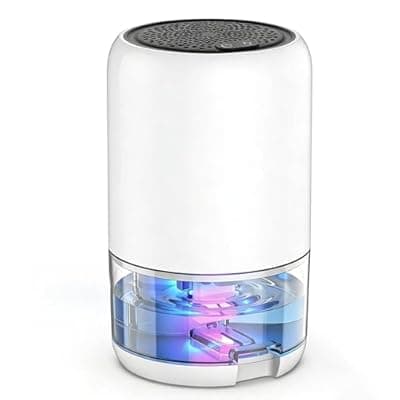 [bicepos] Dehumidifier for Bathroom Bedroom Closet and RV, Portable Small Space Moisture Absorber with Automatic Tank Shut-Off, Mini Dehumidifier for Humidity Reduction and Fresher Environments