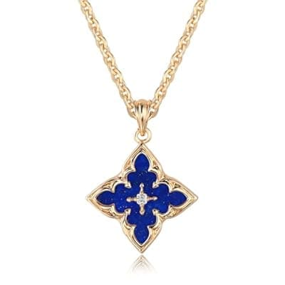 [Fettero] Fettero Gold Clover Necklace for Women Dainty 14K Gold Plated CZ Pendant Necklace Adjustable Chain Choker Charm Colorful Clover Pendant Lucky Necklaces for Women Jewelry