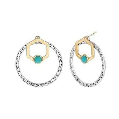 [BAYLAY] BAYLAY Boho Turquoise Earrings for Women-Western Gold Earrings Gold/Silver and Turquoise Jewelry for Women Western Earring Studs Elegant Women's Jewelry Perfect Gifts for Mom Wife Girlfriend