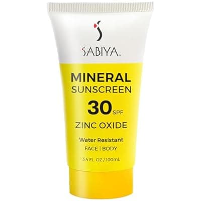 [SABIYA] SABIYA In The Sun Mineral Sunscreen SPF 30, Broad Spectrum Zinc Oxide, Daily Sun Protection for Face and Body, Lightweight Formula with SeaSolution™, 3.4 oz