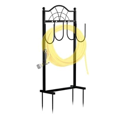 [Shomextol] Shomextol Hose Holder – Upgraded Freestanding Garden Hose holder for 100FT Hoses, Sturdy Outdoor Water Hose Storage Hanger, Ideal for Yard, Lawn & Garden，Black