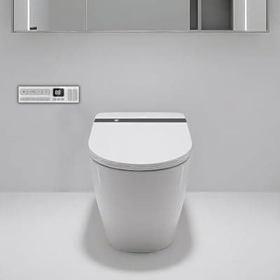 [EIYHOME] EIYHOME Smart Toilet,One Piece Toilet with Auto Open Close, Auto Flush, Foot Sensor Operation, Heated Seat，Warm Water & Dryer，Night Light，LED Display,White Remote Control