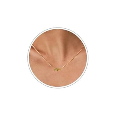 [Sistble] Sistble Mothers Day Gifts Birthstone Necklace for Women Teen Gifts 14K Gold Plated Necklace with 1-12 Birthstone 16th 18th 21st 30th 50th Birthday Gift for Her Valentines Friendship Christmas Jewelry