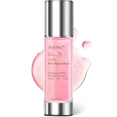[AVJONE] AVJONE PDRN Serum with 24K Gold & 5-Peptide Complex – Regenerating Facial Essence with Polynucleotide, Salmon PDRN, Gold Particles & Peptides – For Fine Lines, Dullness & Firmness 1.7oz