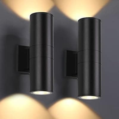 [DAKAFUL] DAKAFUL Outdoor Wall Lights 2 Packs, Integrated LED Cylinder Up Down 12W 2700K Modern Aluminum Light, Waterproof Exterior Light for Porch Patio Door